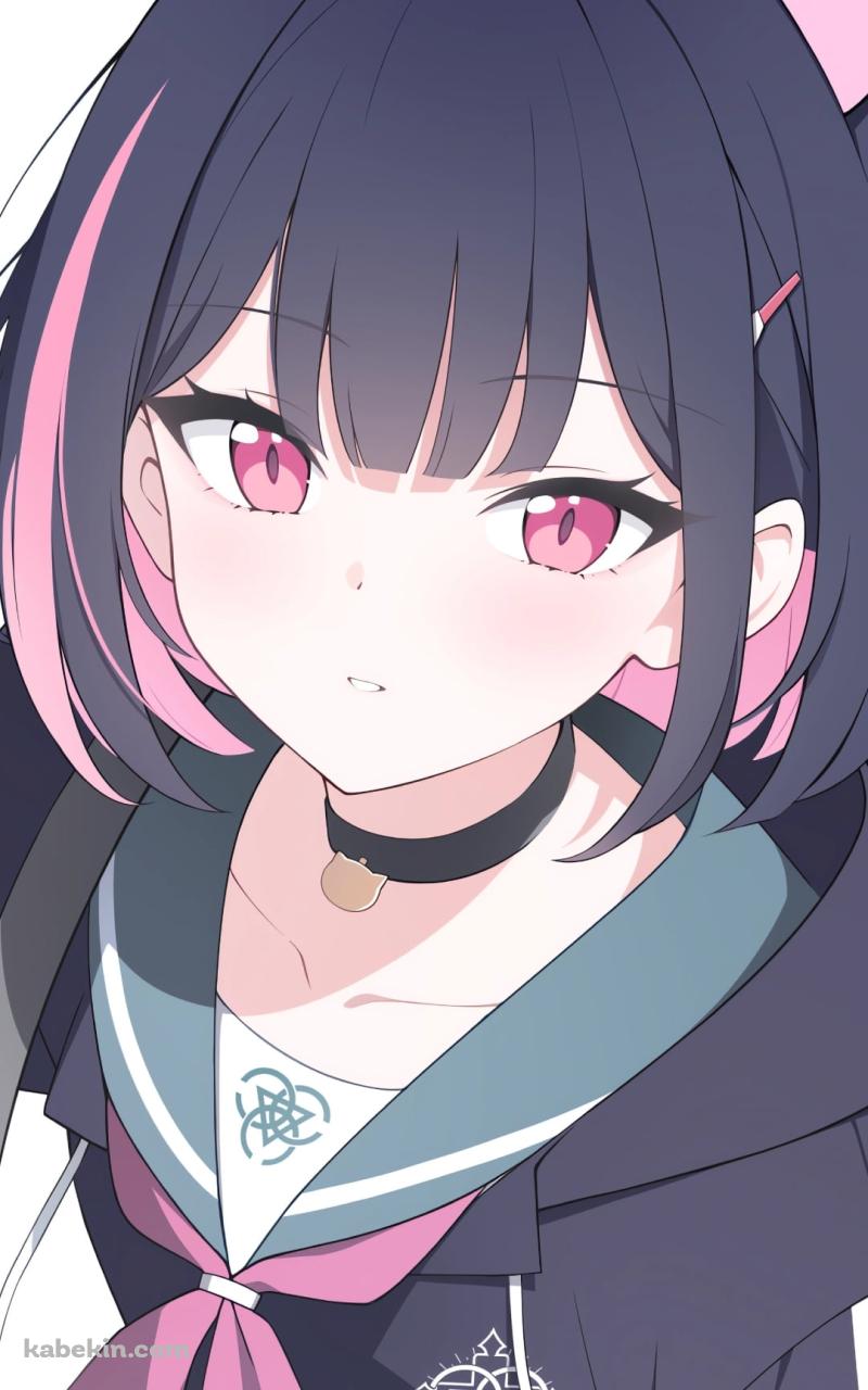 黒い制服を着た杏山カズサ / ブルーアーカイブのAndroidの壁紙(800px x 1280px) スマホ用