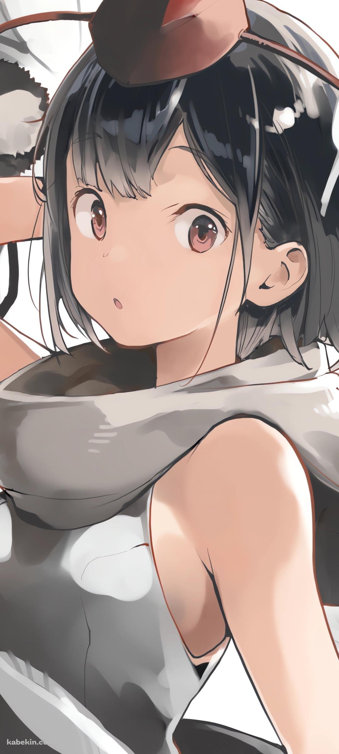 頭に手をあてる可愛い射命丸文 / 白い羽 / 東方のAndroidの壁紙(1080px x 2400px) スマホ用