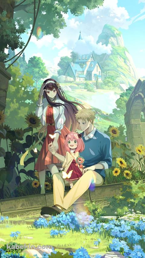 休日、リラックスするヨル・フォージャー / アーニャ・フォージャー / ロイド・フォージャー / スパイファミリーのAndroidの壁紙(480px x 854px) スマホ用