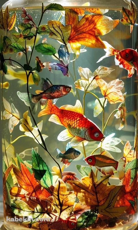 瓶に入った金魚と水草 / 綺麗のAndroidの壁紙(480px x 800px) スマホ用