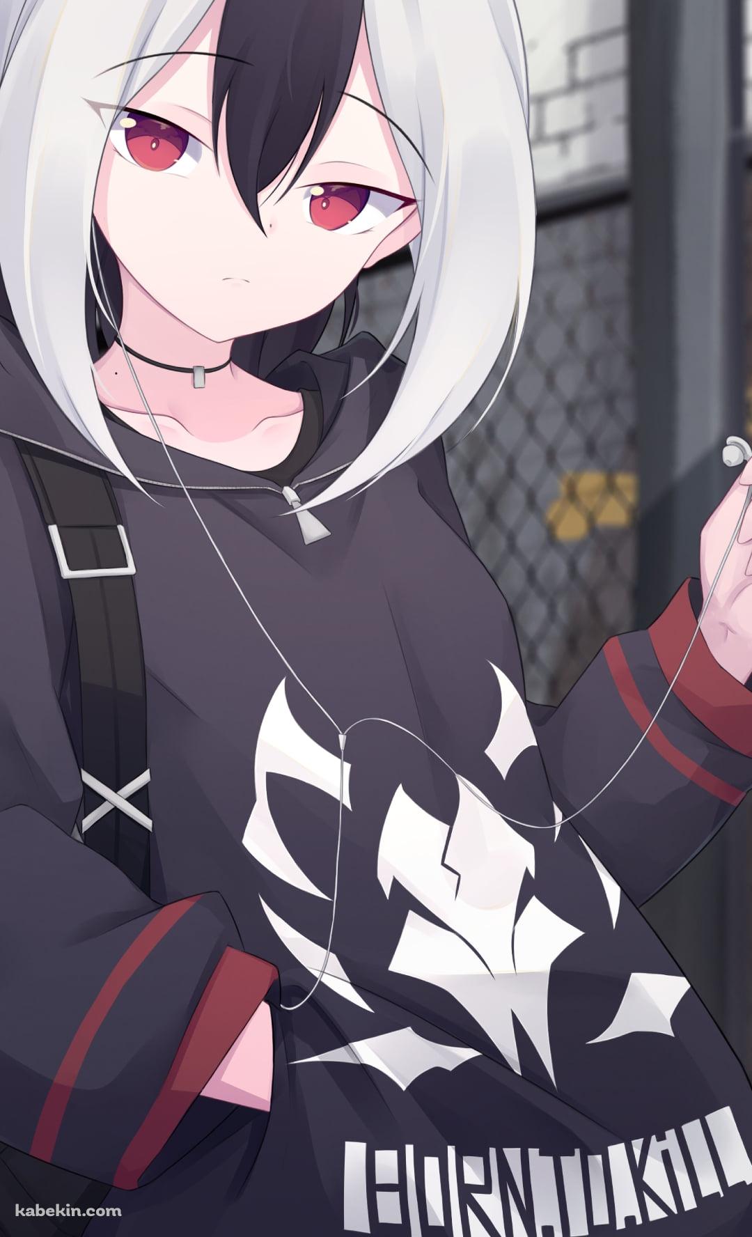 イヤフォンを外す制服姿の鬼方カヨコ / ブルーアーカイブのAndroidの壁紙(1080px x 1776px) スマホ用