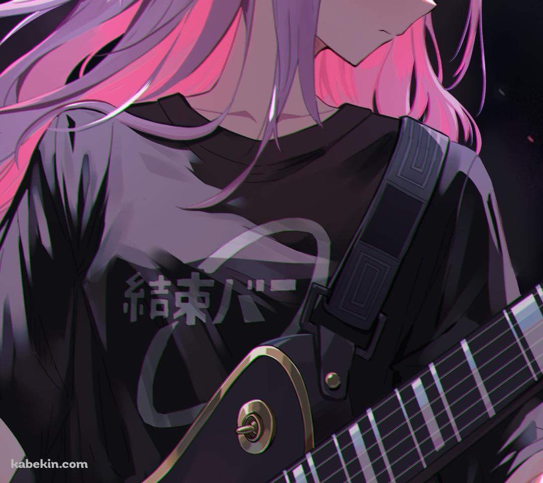 黒いエレキギターを弾く後藤ひとり / ライブ / ぼっち・ざ・ろっく!のAndroidの壁紙(1080px x 960px) スマホ用