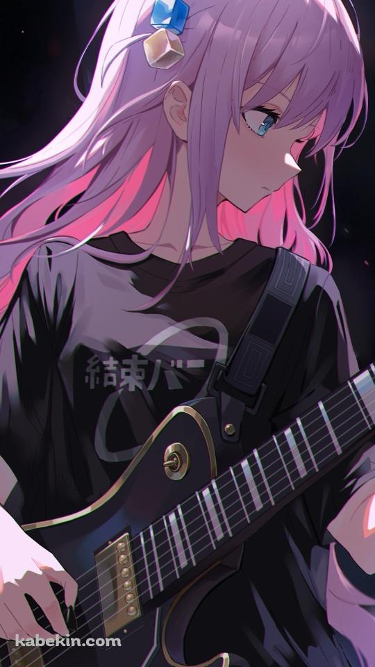 黒いエレキギターを弾く後藤ひとり / ライブ / ぼっち・ざ・ろっく!のAndroidの壁紙(540px x 960px) スマホ用