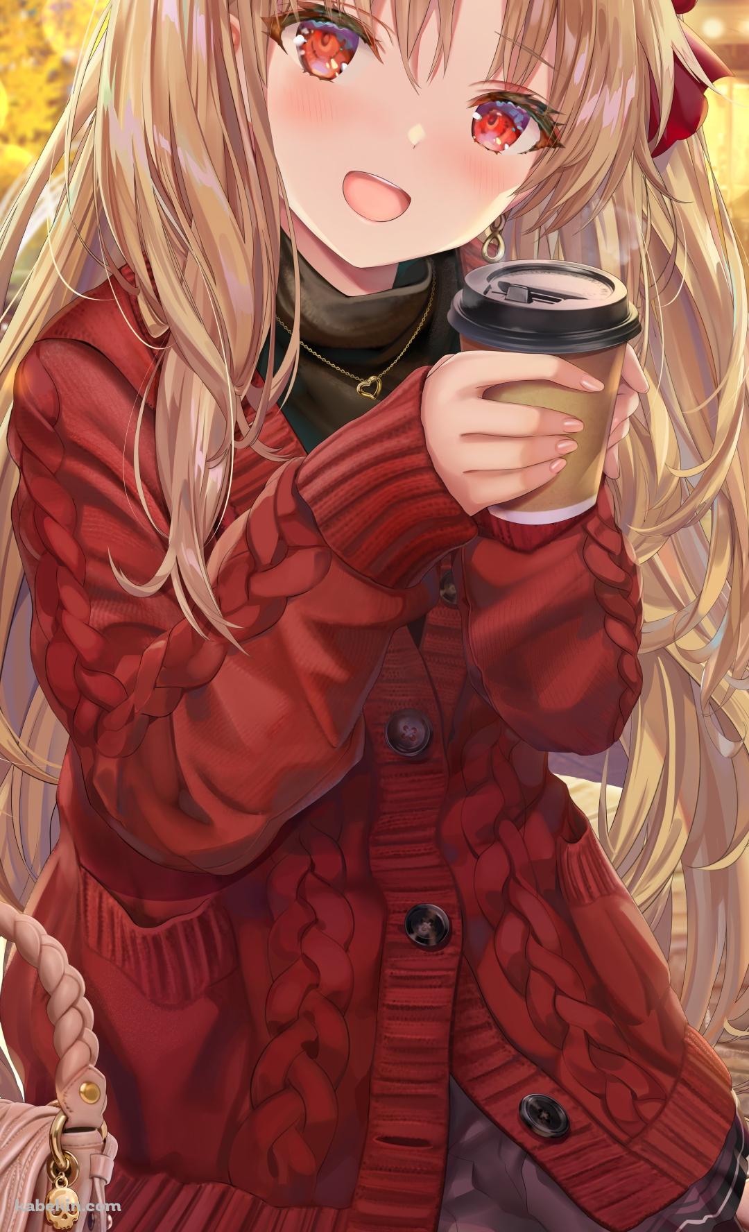 ホットコーヒーを持つエレシュキガル / FateのAndroidの壁紙(1080px x 1776px) スマホ用