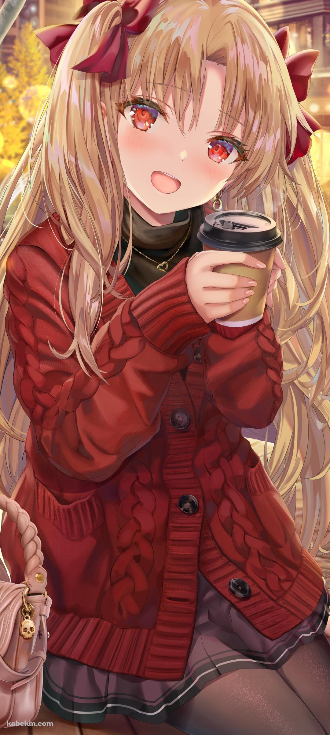 ホットコーヒーを持つエレシュキガル / FateのAndroidの壁紙(1080px x 2400px) スマホ用