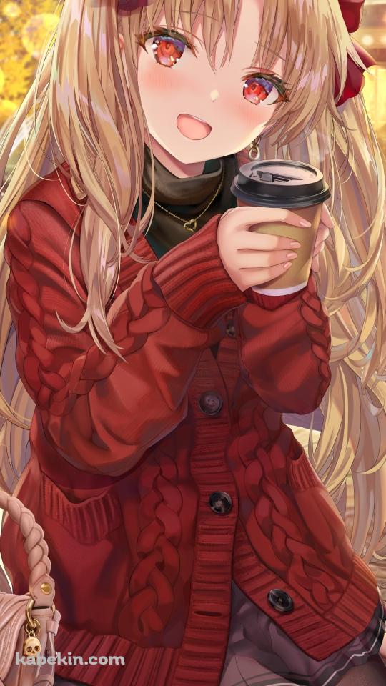 ホットコーヒーを持つエレシュキガル / FateのAndroidの壁紙(540px x 960px) スマホ用