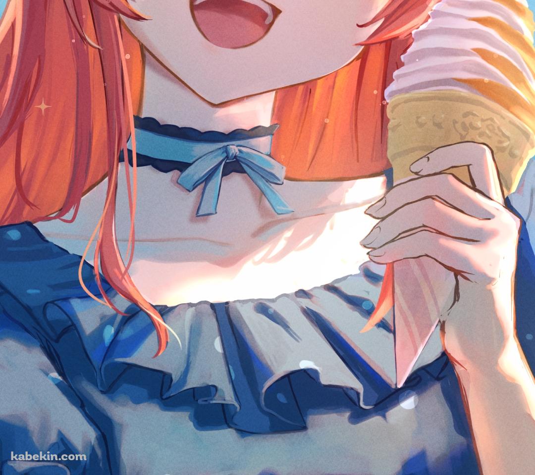 アイスクリームを持ちウィンクする喜多郁代 / ぼっち・ざ・ろっく!のAndroidの壁紙(1080px x 960px) スマホ用