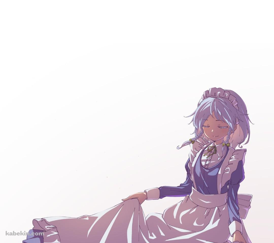 裾を持ってお辞儀をする十六夜咲夜 / 東方のAndroidの壁紙(1080px x 960px) スマホ用