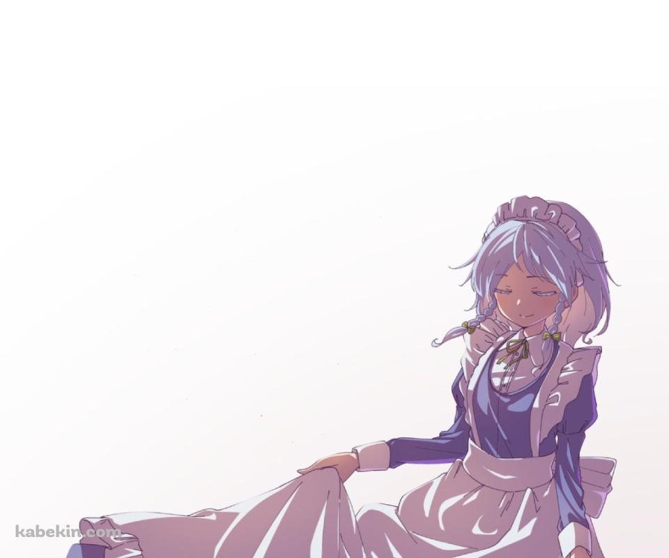 裾を持ってお辞儀をする十六夜咲夜 / 東方のAndroidの壁紙(960px x 800px) スマホ用