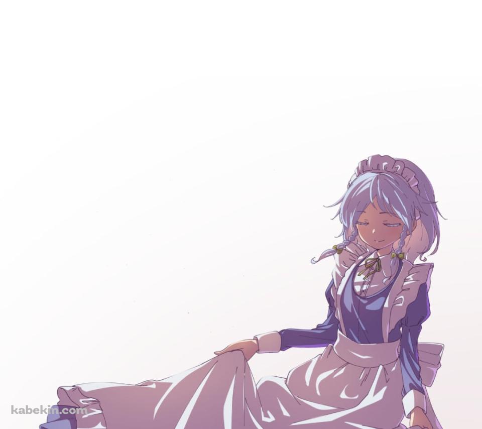 裾を持ってお辞儀をする十六夜咲夜 / 東方のAndroidの壁紙(960px x 854px) スマホ用