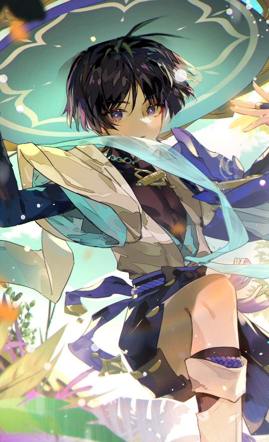 カラフルな草木とスカラマシュ / 放浪者 / 原神のAndroidの壁紙(1080px x 1776px) スマホ用