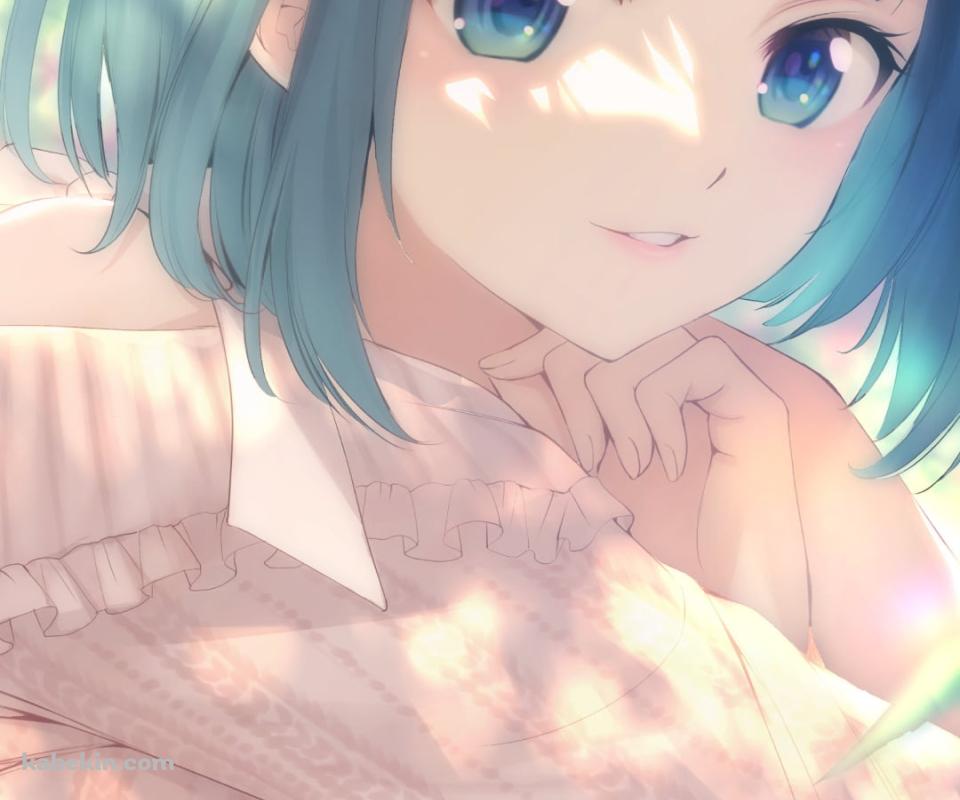 白いセーターを着た小野白菊 / 女神のカフェテラスのAndroidの壁紙(960px x 800px) スマホ用