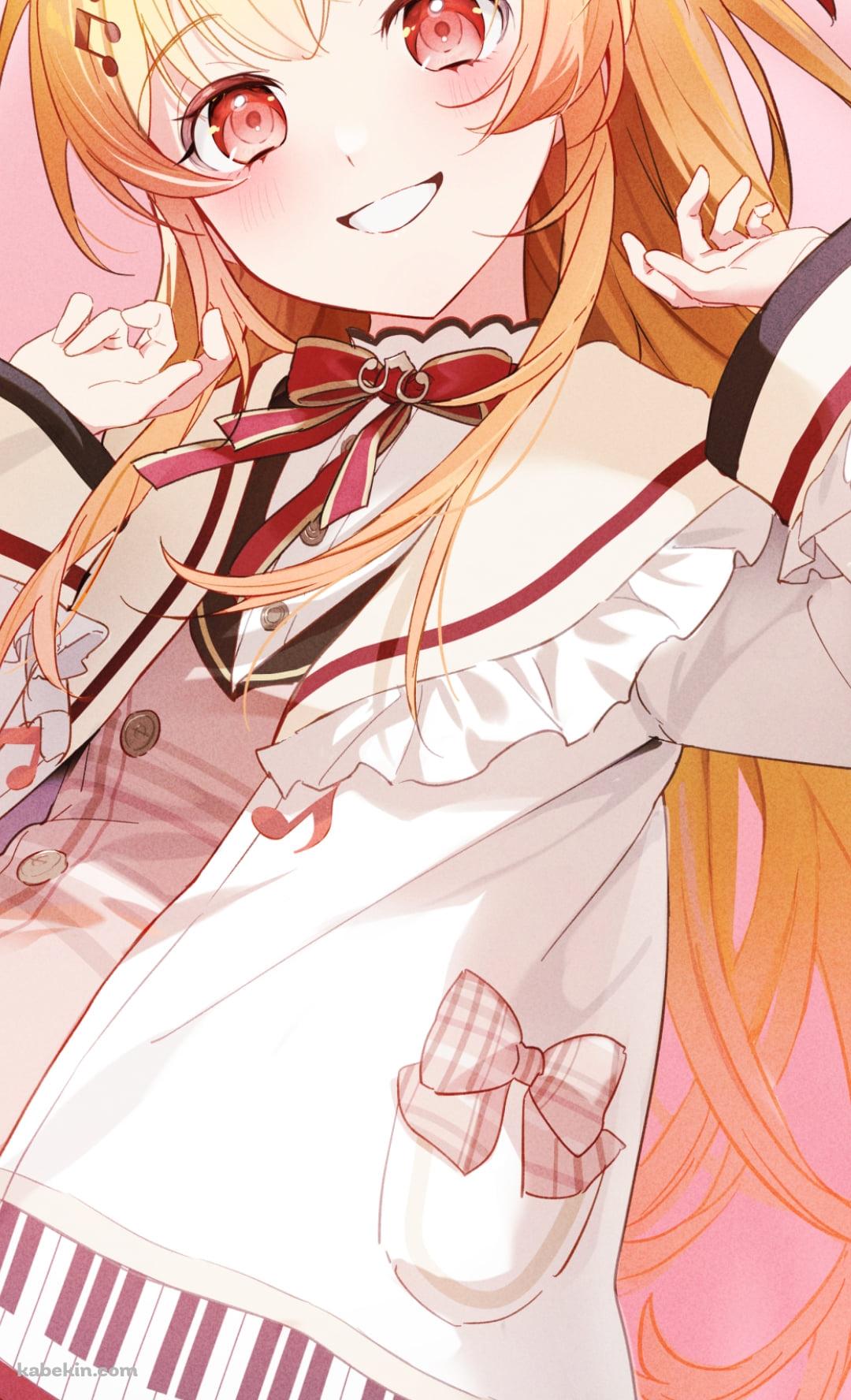 鍵盤が描かれた服を着る音乃瀬奏 / ホロライブ / バーチャルYouTuber / VtuberのAndroidの壁紙(1080px x 1776px) スマホ用