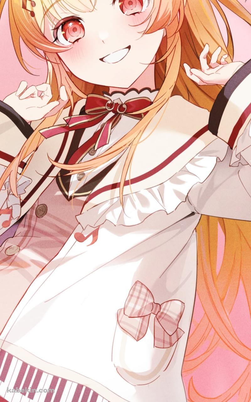 鍵盤が描かれた服を着る音乃瀬奏 / ホロライブ / バーチャルYouTuber / VtuberのAndroidの壁紙(800px x 1280px) スマホ用