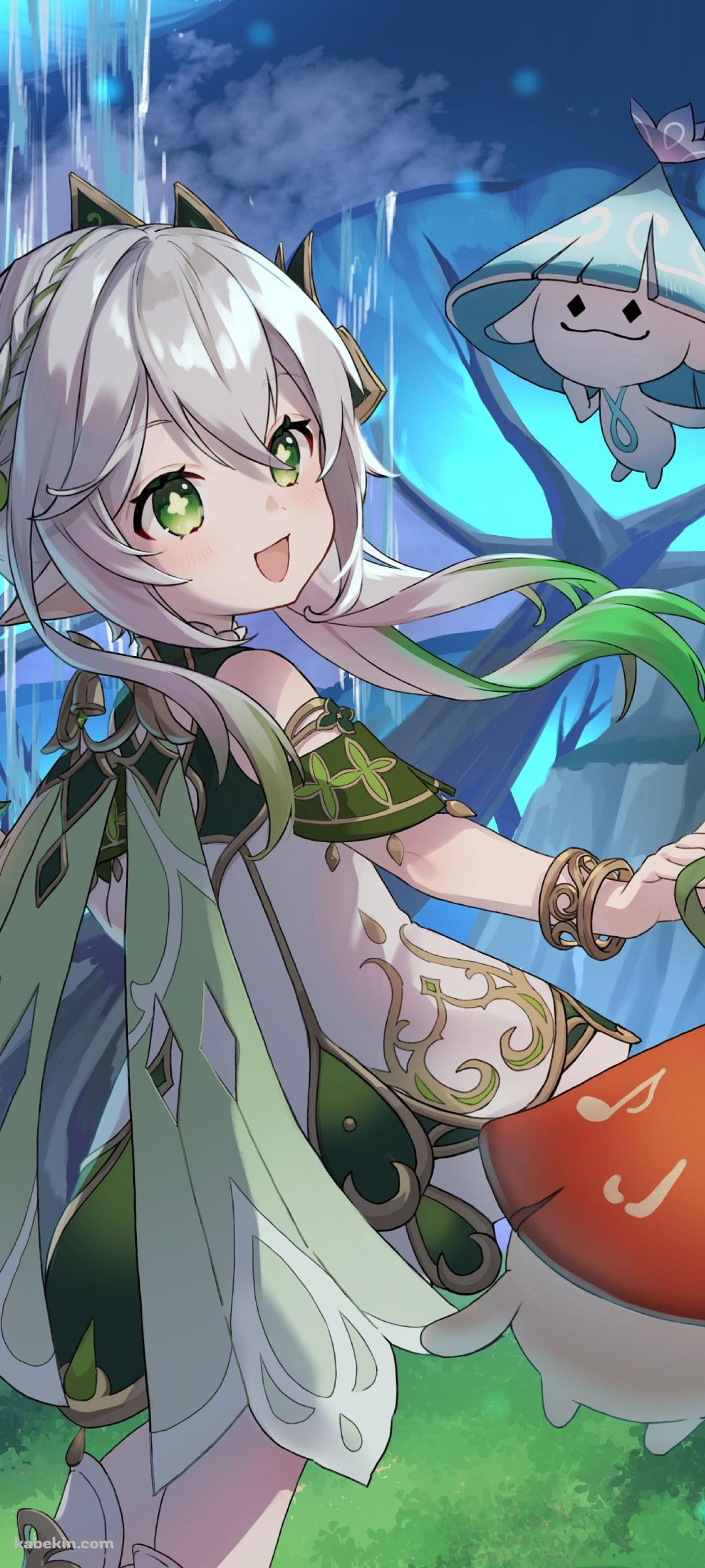森の中を散歩するアランナラとナヒーダ / 原神のAndroidの壁紙(1080px x 2400px) スマホ用