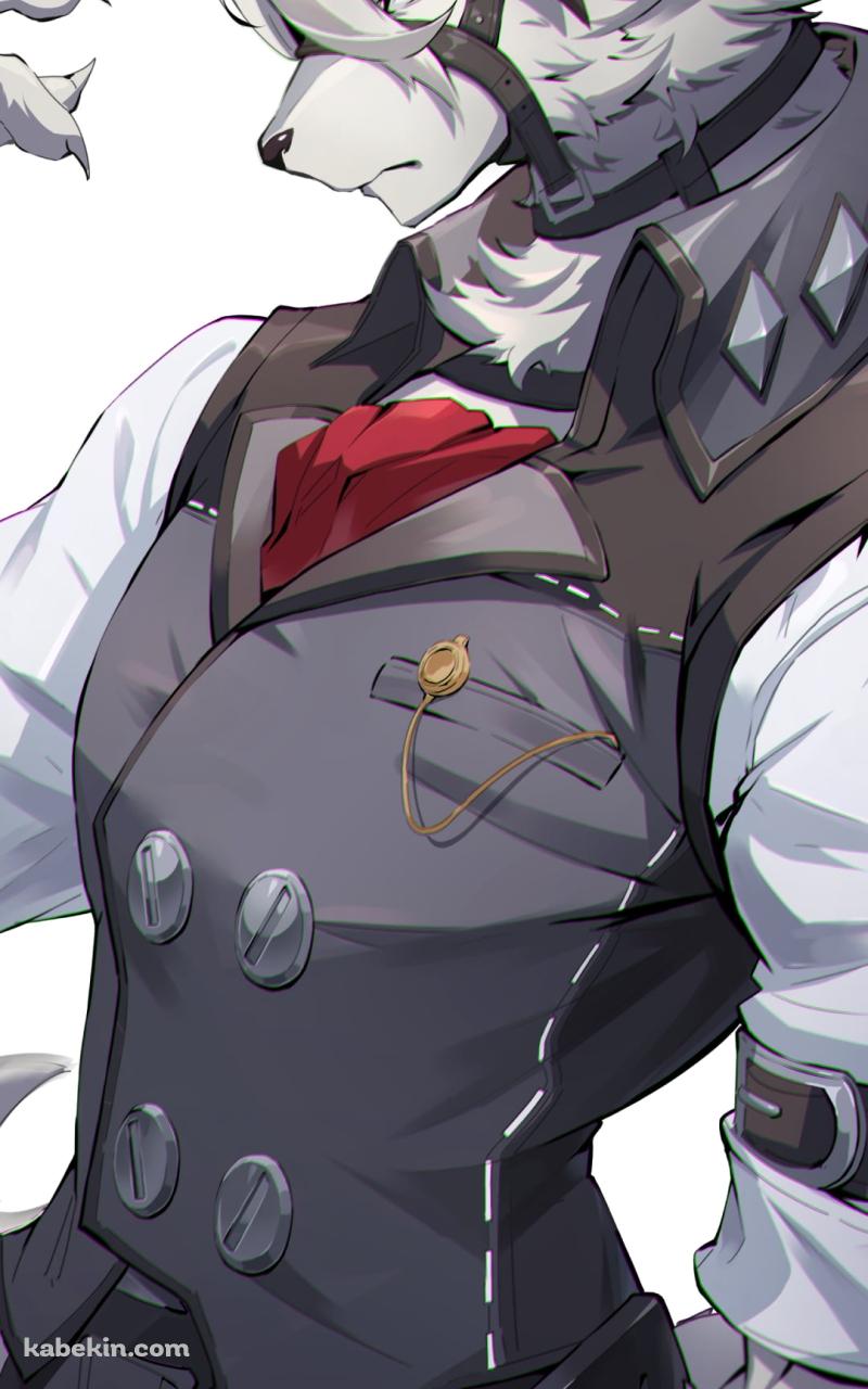 赤い瞳でこちらを見つめるフォン・ライカン / ゼンレスゾーンゼロのAndroidの壁紙(800px x 1280px) スマホ用