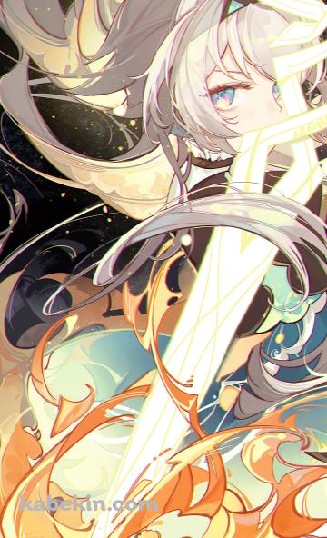 光る剣越しに睨みつけるホタル / 崩壊:スターレイルのAndroidの壁紙(360px x 592px) スマホ用
