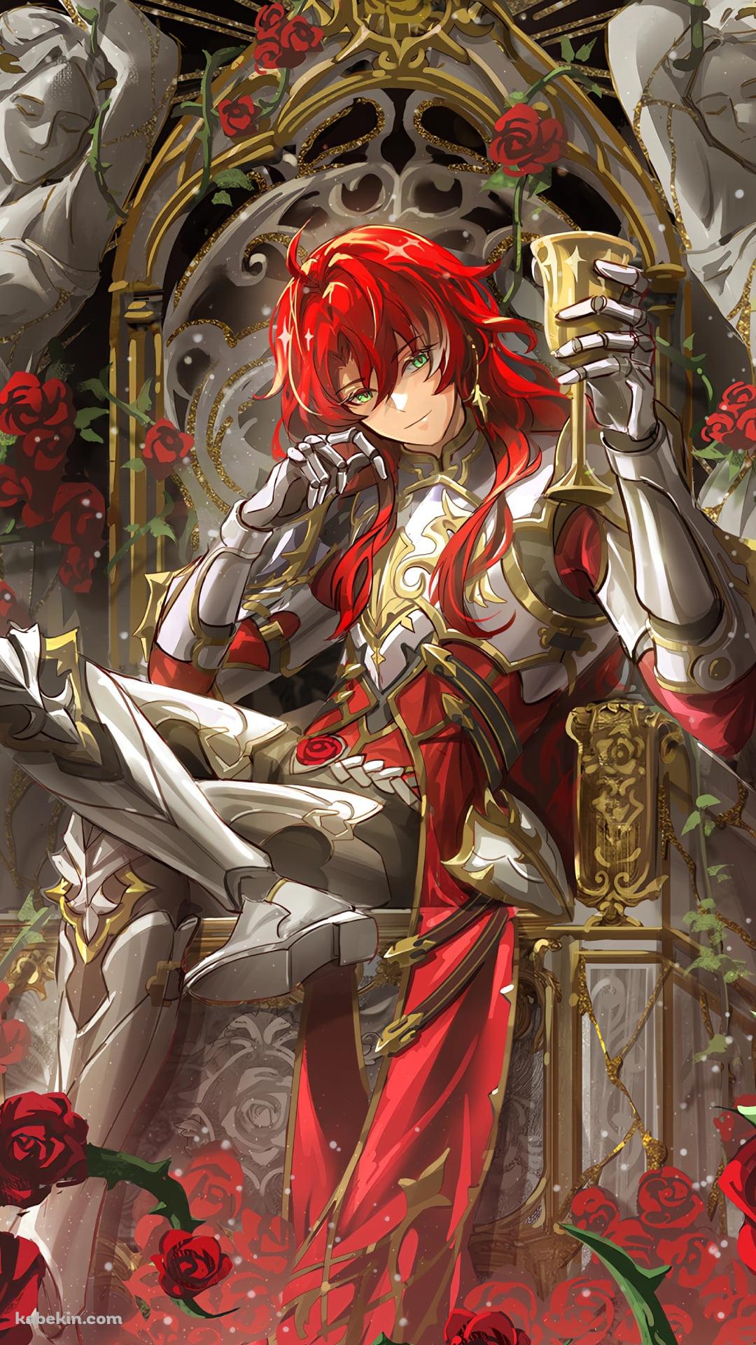 赤い薔薇と椅子に座るアルジェンティ / 崩壊:スターレイルのAndroidの壁紙(1080px x 1920px) スマホ用
