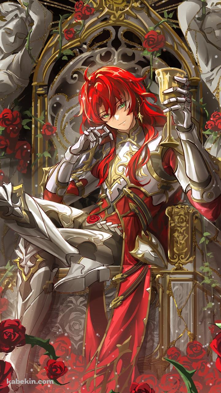 赤い薔薇と椅子に座るアルジェンティ / 崩壊:スターレイルのAndroidの壁紙(720px x 1280px) スマホ用