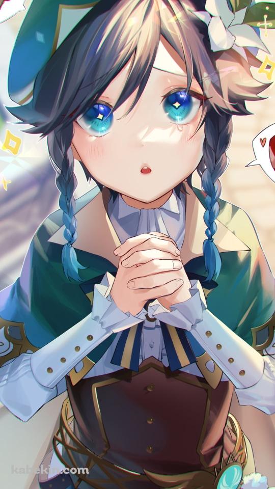 お願いポーズをするウェンティ / 原神のAndroidの壁紙(540px x 960px) スマホ用