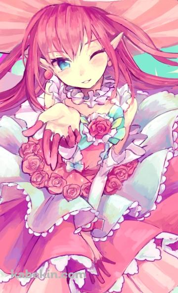 ピンクのドレスを着たエリザベート・バートリー / ウィンク / FateのAndroidの壁紙(360px x 592px) スマホ用