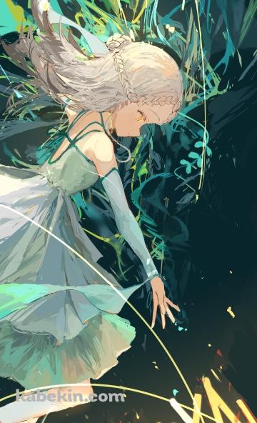 光に手を伸ばす緑のドレスを着た篠澤広 / 学園アイドルマスターのAndroidの壁紙(360px x 592px) スマホ用