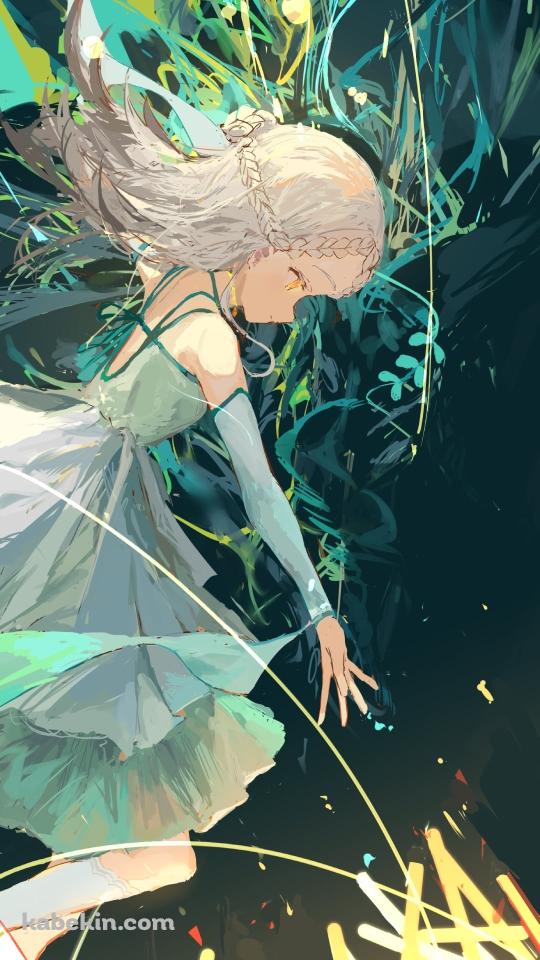 光に手を伸ばす緑のドレスを着た篠澤広 / 学園アイドルマスターのAndroidの壁紙(540px x 960px) スマホ用