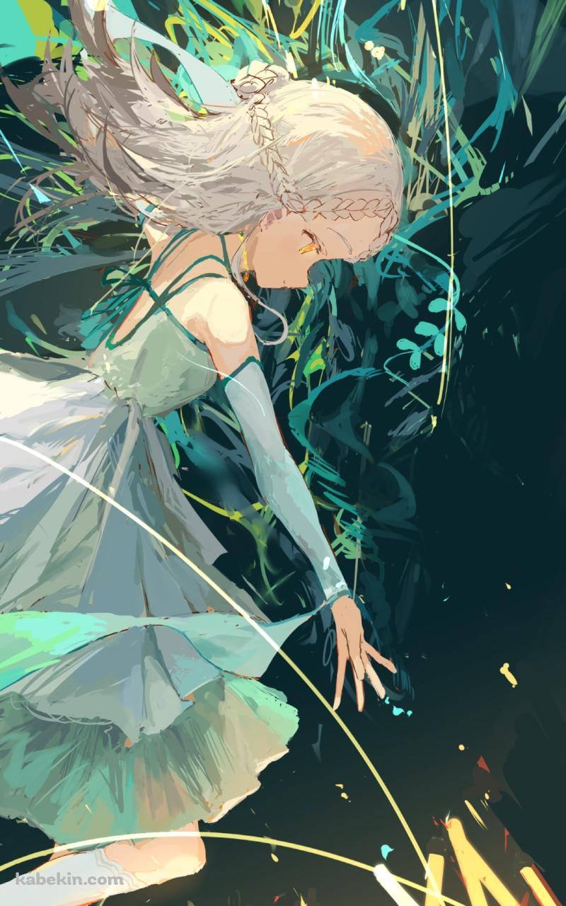 光に手を伸ばす緑のドレスを着た篠澤広 / 学園アイドルマスターのAndroidの壁紙(800px x 1280px) スマホ用