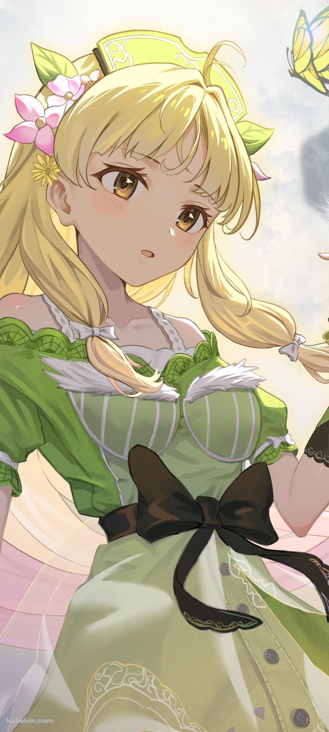 黄色い蝶とアーシャ・アルトゥール / アーシャのアトリエのAndroidの壁紙(1080px x 2400px) スマホ用