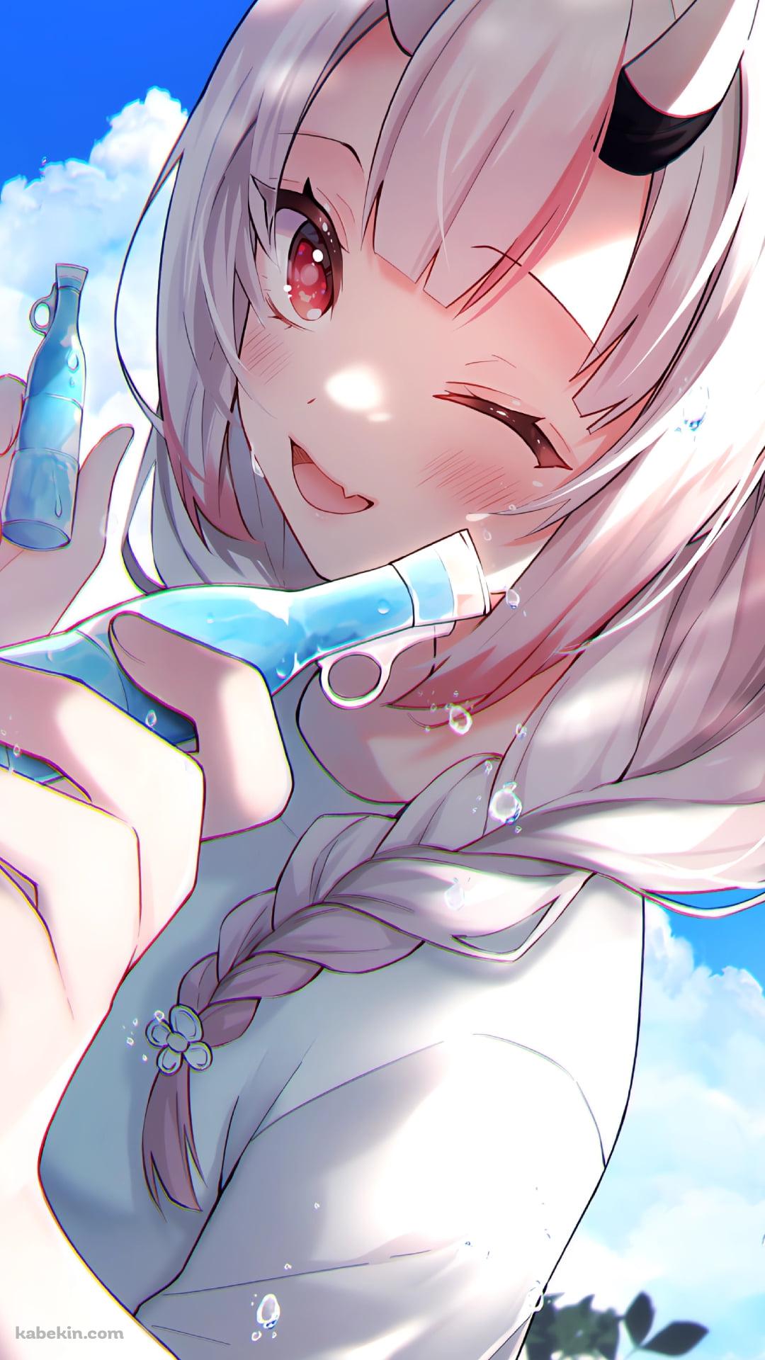 パピコのアイスを差し出す百鬼あやめ / ホロライブ / バーチャルYouTuberのAndroidの壁紙(1080px x 1920px) スマホ用