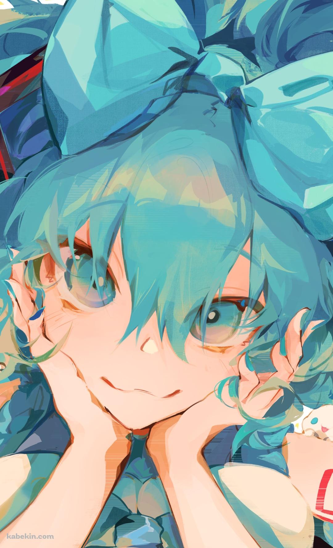 頬杖をつく初音ミク / シナミク / シナモロール / ボカロのAndroidの壁紙(1080px x 1776px) スマホ用