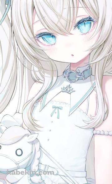 馬のぬいぐるみを持つpetr petrichor / バーチャルYouTuberのAndroidの壁紙(360px x 592px) スマホ用
