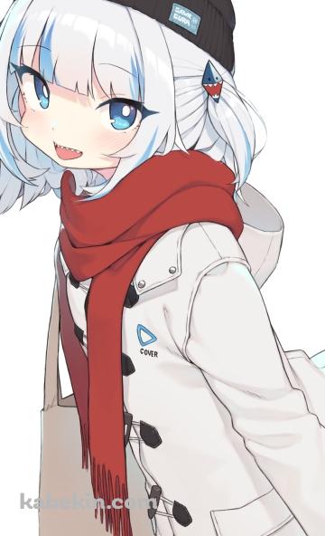 二ット帽を被るがうる・ぐら / バーチャルYouTuber / ホロライブのAndroidの壁紙(360px x 592px) スマホ用