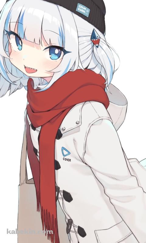 二ット帽を被るがうる・ぐら / バーチャルYouTuber / ホロライブのAndroidの壁紙(480px x 800px) スマホ用