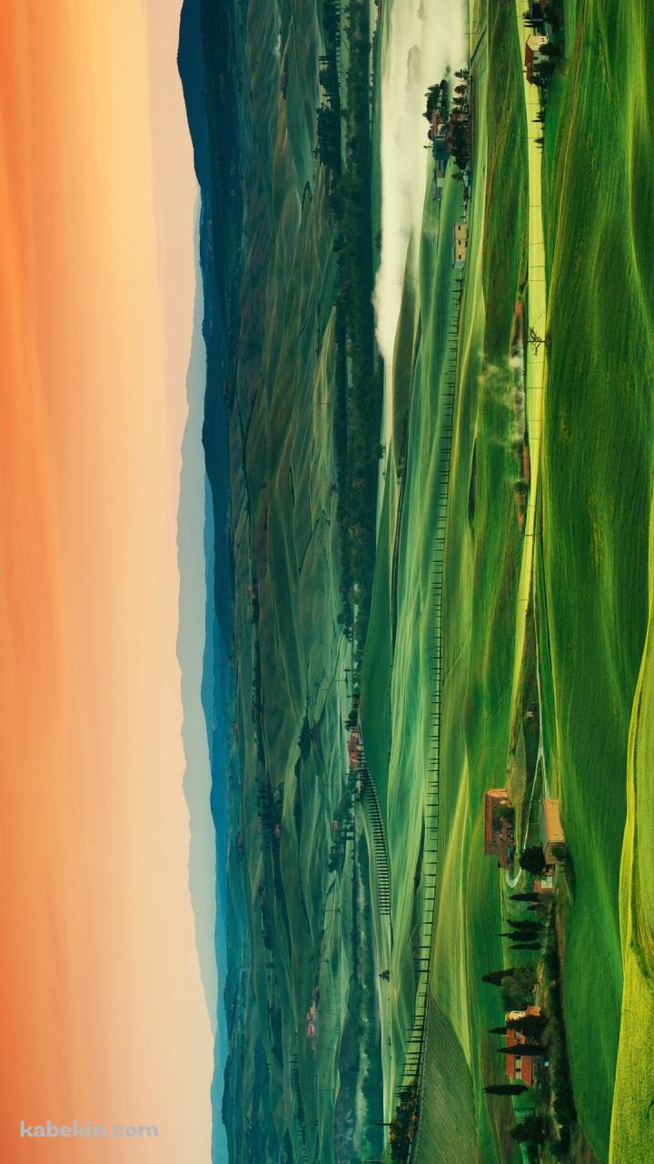 夕暮れと牧歌的風景のAndroidの壁紙(720px x 1280px) スマホ用