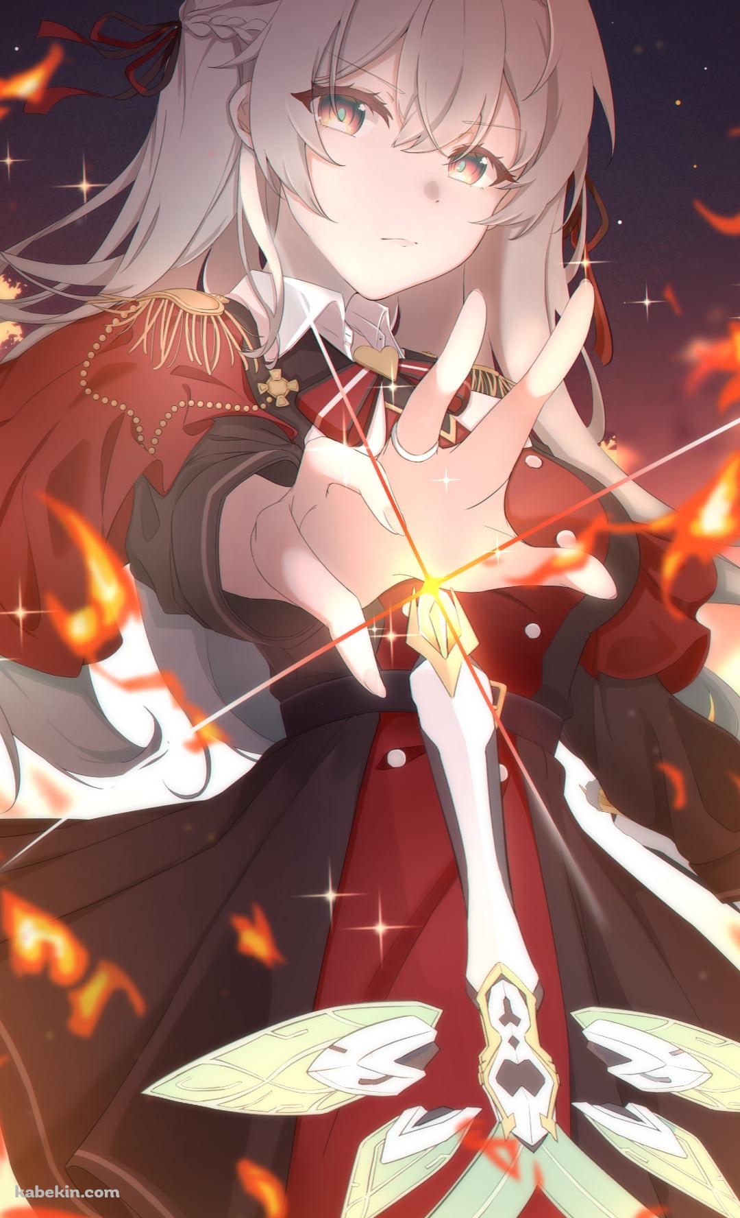 炎の中、魔法を詠唱するホタル / 崩壊:スターレイルのAndroidの壁紙(1080px x 1776px) スマホ用