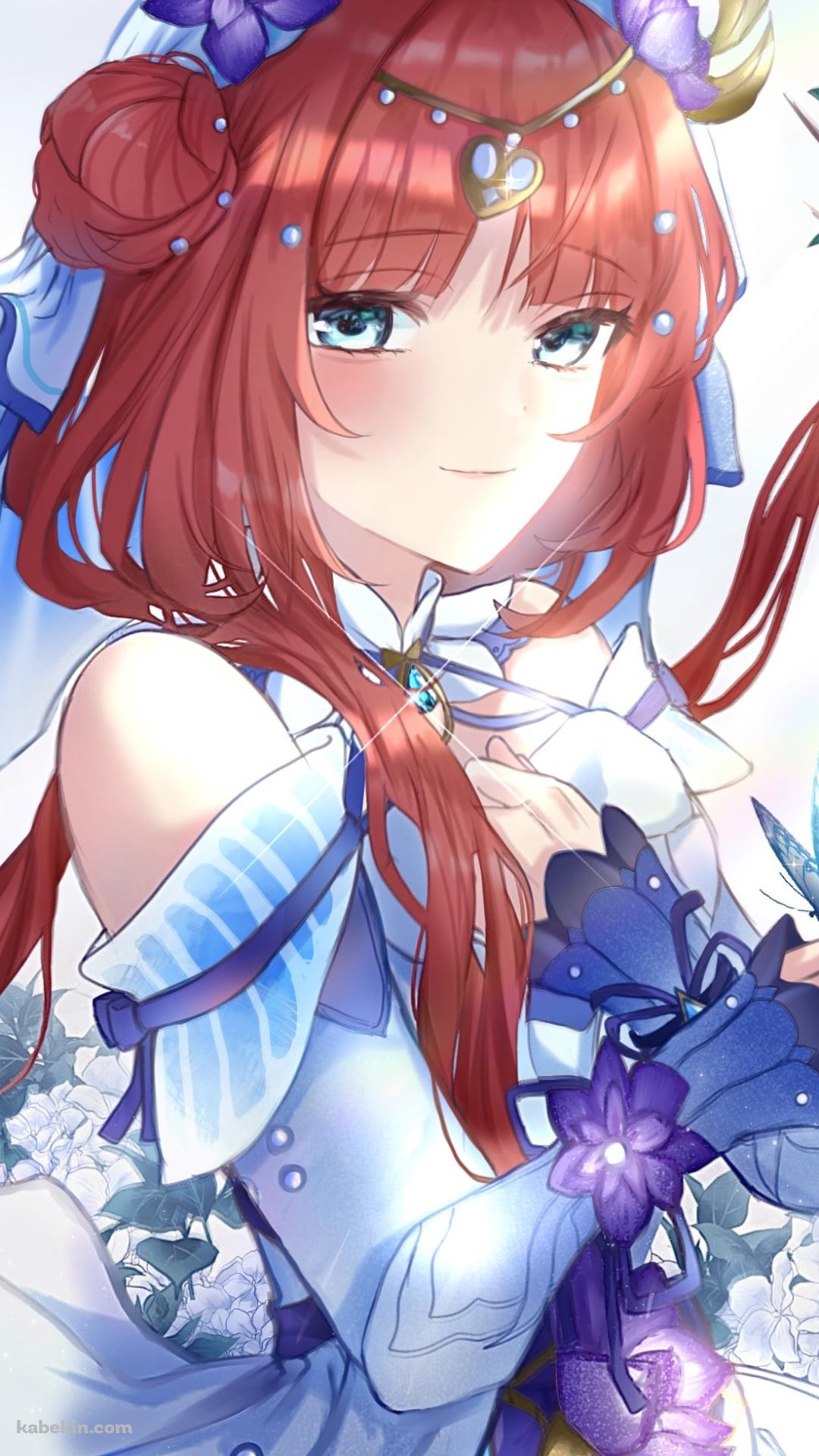指に青い蝶がとまるニィロウ / 原神のAndroidの壁紙(1080px x 1920px) スマホ用