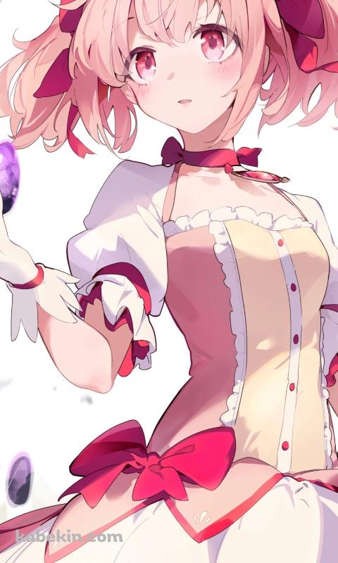 沢山の紫の宝石と鹿目まどか / 魔法少女まどか☆マギカのAndroidの壁紙(480px x 800px) スマホ用