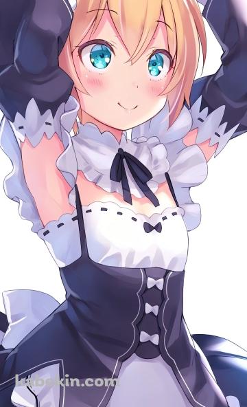 頭の上の赤いリボンを触るペトラ・レイテ / Re:ゼロから始まる異世界生活のAndroidの壁紙(360px x 592px) スマホ用