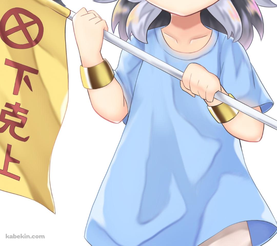 下剋上の旗を持つ可愛い鬼人正邪 / 血小板 / はたらく細胞のAndroidの壁紙(1080px x 960px) スマホ用