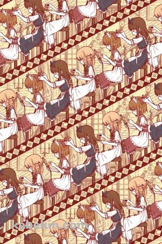 髪をとかすスターサファイア / ルナチャイルド / サニーミルク / 東方のAndroidの壁紙(320px x 480px) スマホ用