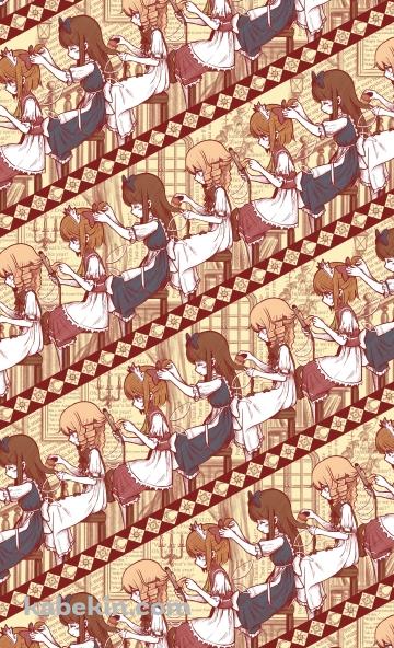 髪をとかすスターサファイア / ルナチャイルド / サニーミルク / 東方のAndroidの壁紙(360px x 592px) スマホ用