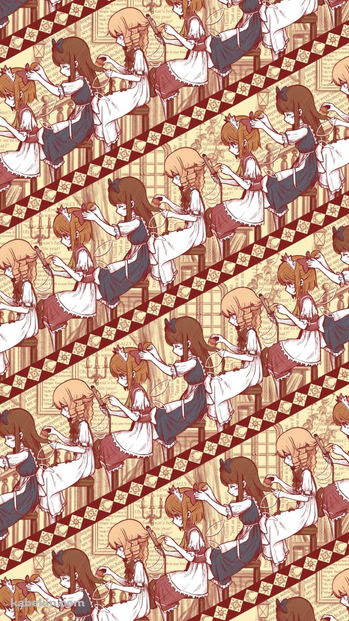髪をとかすスターサファイア / ルナチャイルド / サニーミルク / 東方のAndroidの壁紙(720px x 1280px) スマホ用