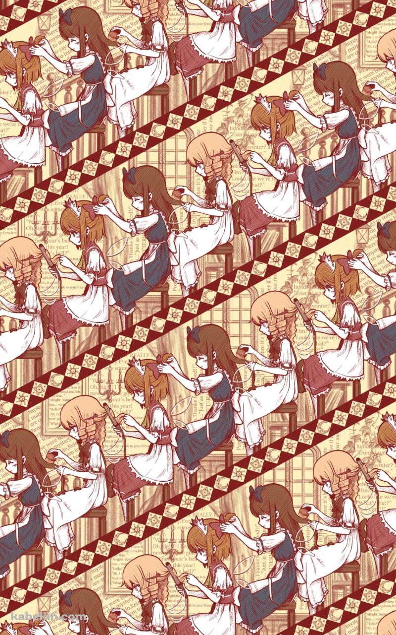 髪をとかすスターサファイア / ルナチャイルド / サニーミルク / 東方のAndroidの壁紙(800px x 1280px) スマホ用