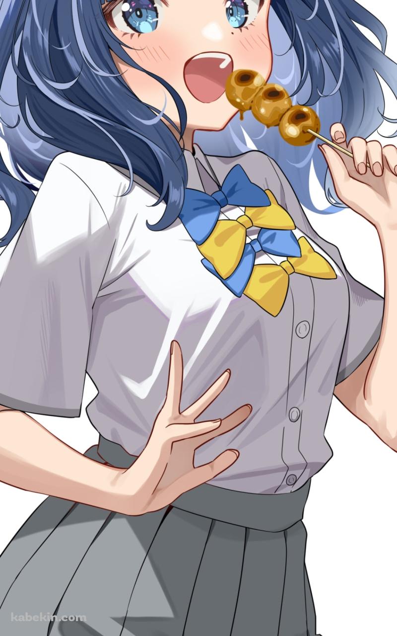 みたらし団子を食べる八奈見杏菜 / 負けヒロインが多すぎる!のAndroidの壁紙(800px x 1280px) スマホ用