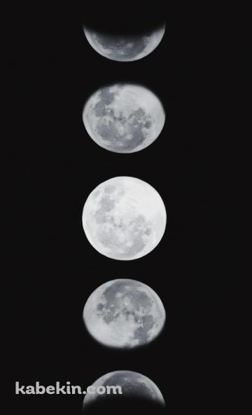 月の満ち欠け / 黒のAndroidの壁紙(360px x 592px) スマホ用