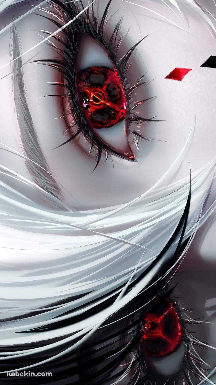 アルレッキーノの顔のアップ / 赤い瞳 / 原神のAndroidの壁紙(720px x 1280px) スマホ用