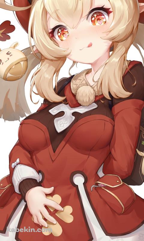 舌を出す可愛いクレー / 原神のAndroidの壁紙(480px x 800px) スマホ用