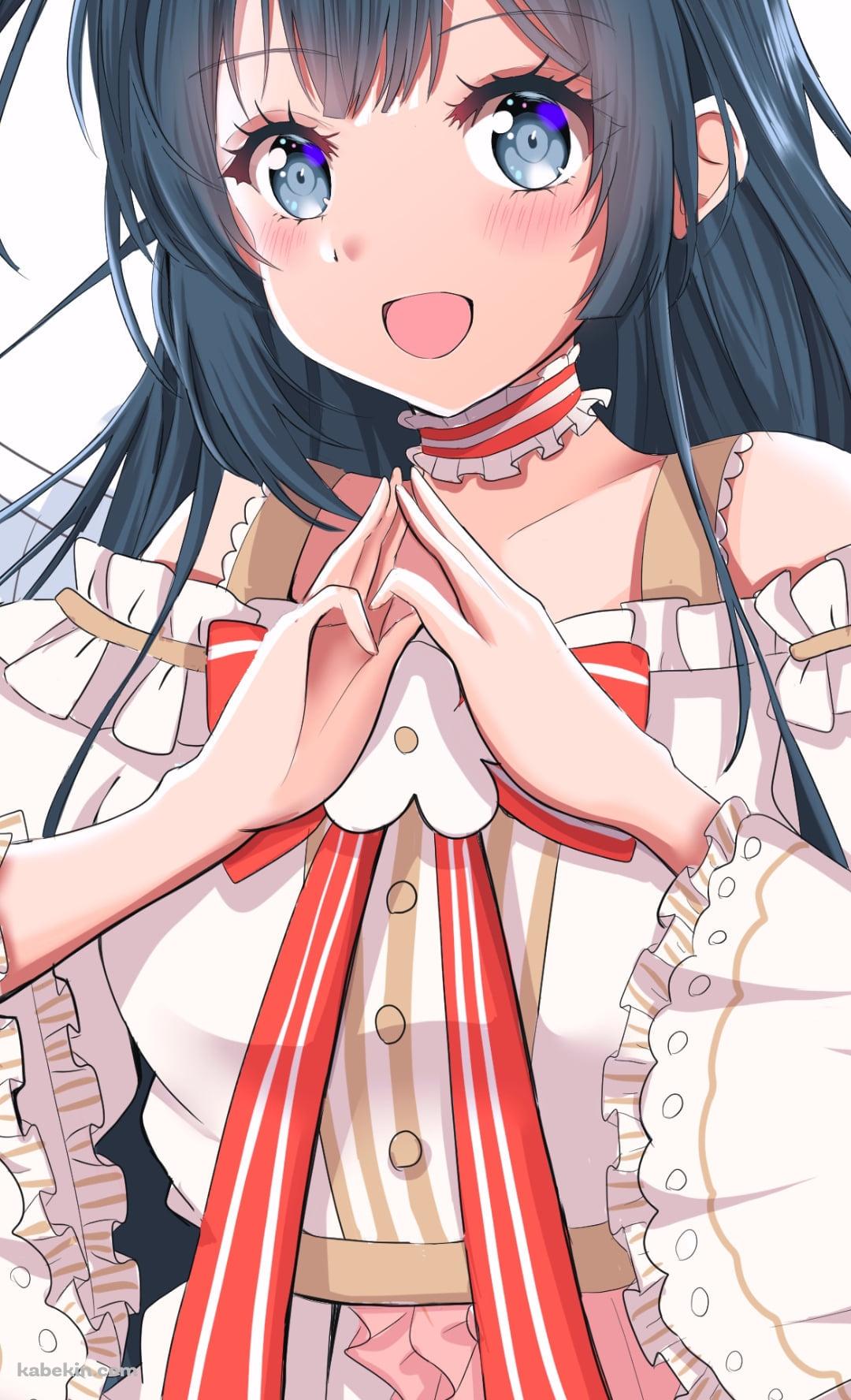両手を合わせる笑顔の優木せつ菜 / 虹ヶ咲学園スクールアイドル同好会のAndroidの壁紙(1080px x 1776px) スマホ用