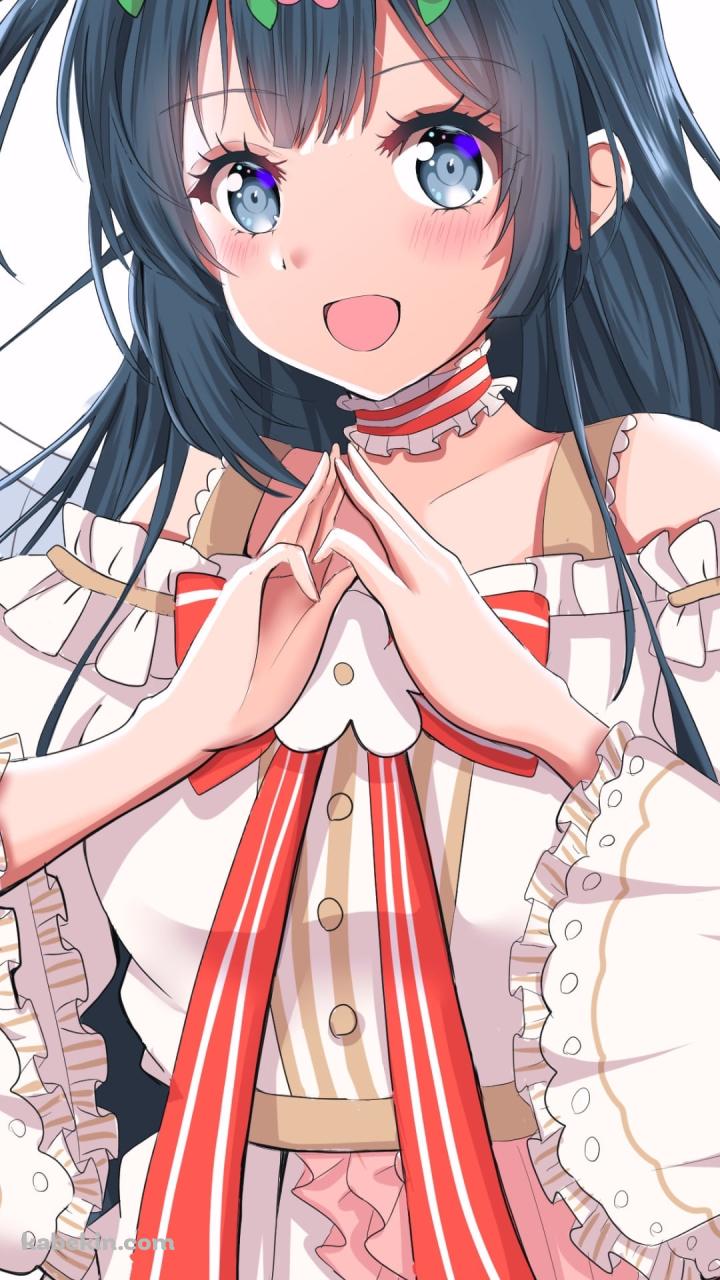 両手を合わせる笑顔の優木せつ菜 / 虹ヶ咲学園スクールアイドル同好会のAndroidの壁紙(720px x 1280px) スマホ用
